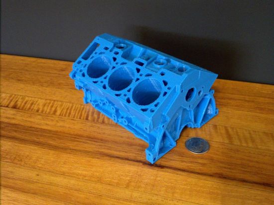 Ford 4.0 Liter Engine Block in Blue PLA